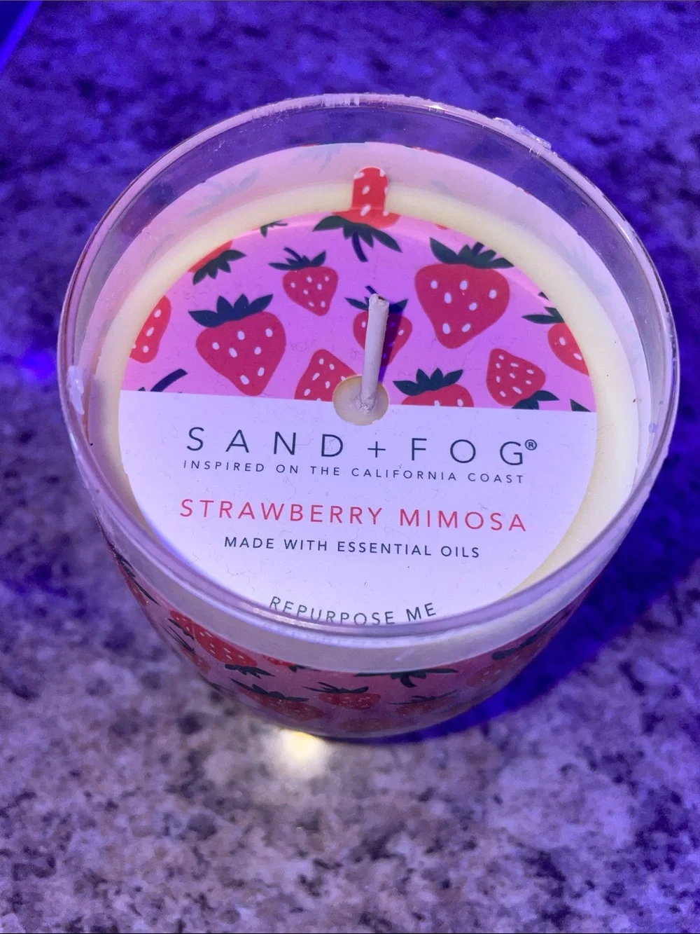 Sand + Fog Strawberry Mimosa Scented Candle - Pink